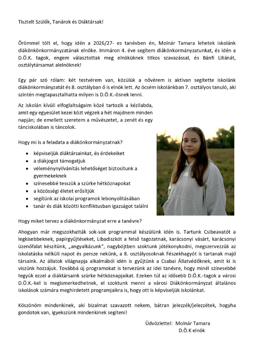 DOK bemutatkozo Tami 2026